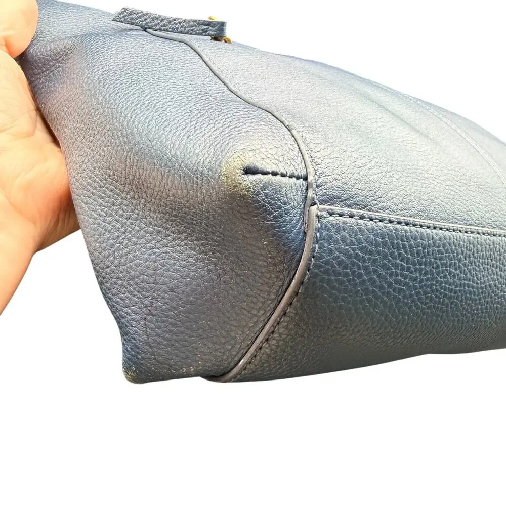 The Sak Alameda Navy Blue Leather Hobo Shoulder Bag Pebbled Leather